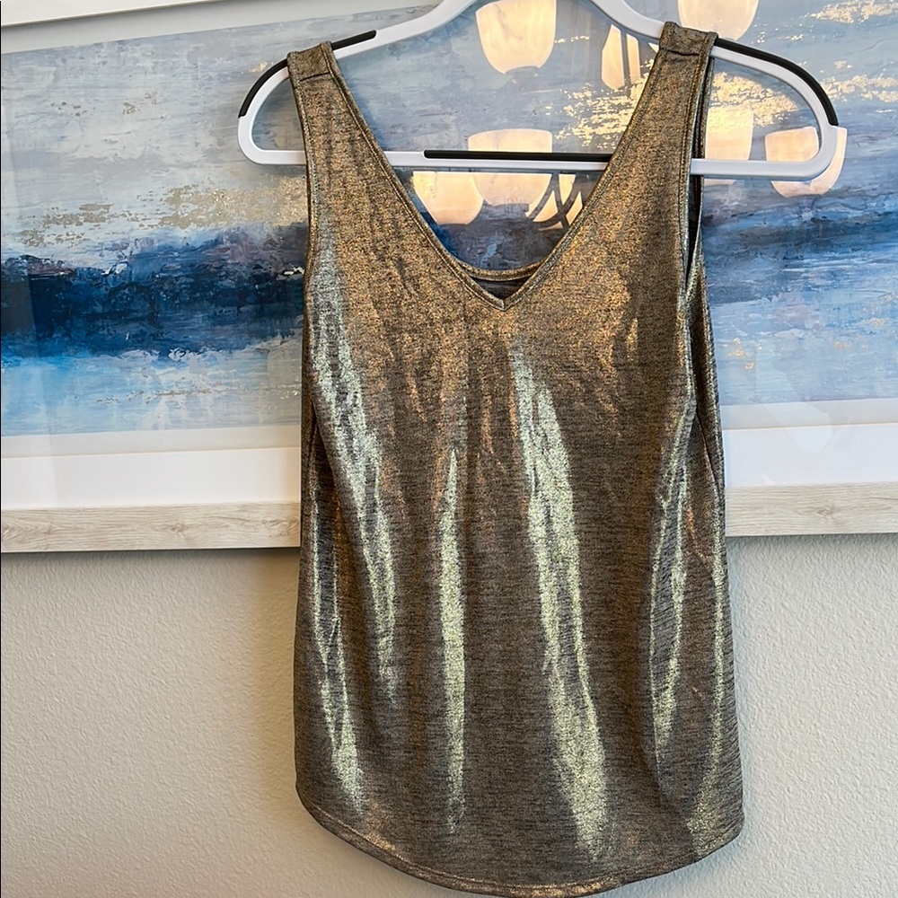 Metallic Gold Sleeveless Top